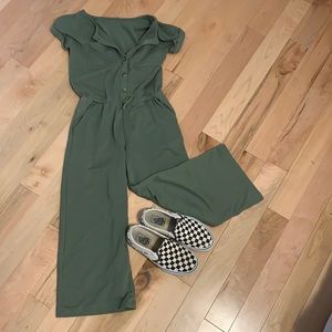 Olive green Sweatshirt Jumpsuit